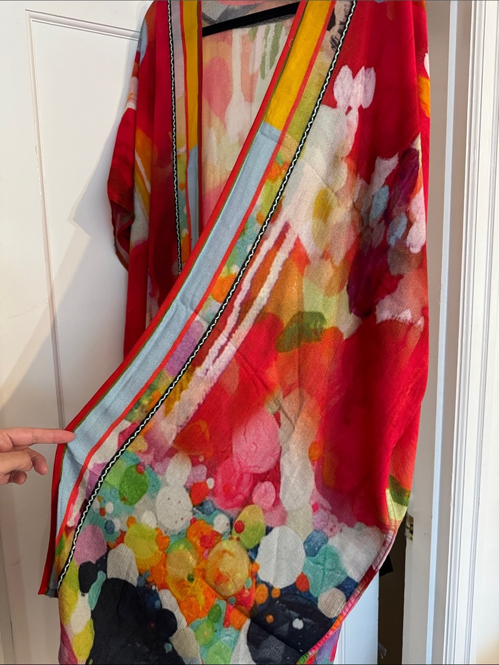 Vibrant Red Multi-Color Decorative cover up